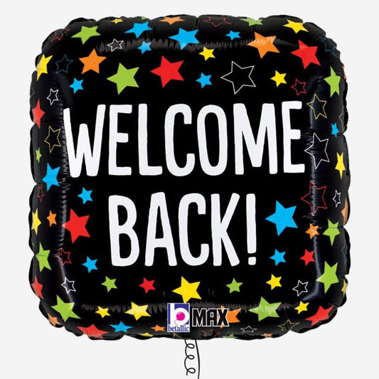 Welcome Back Square Shape Inflated Foil Balloon