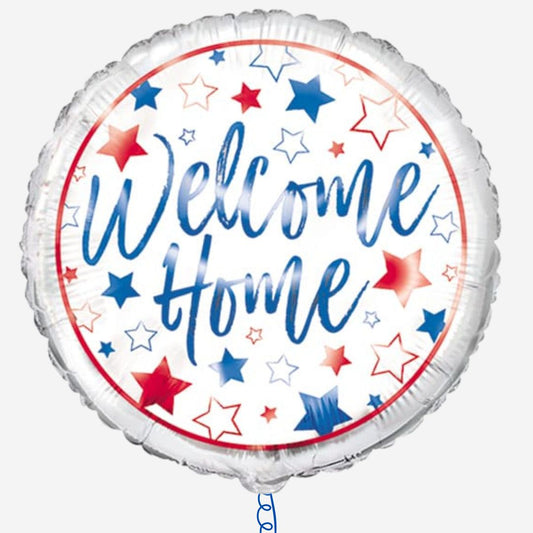 Welcome Home Red, White & Blue Stars Inflated Foil Balloon