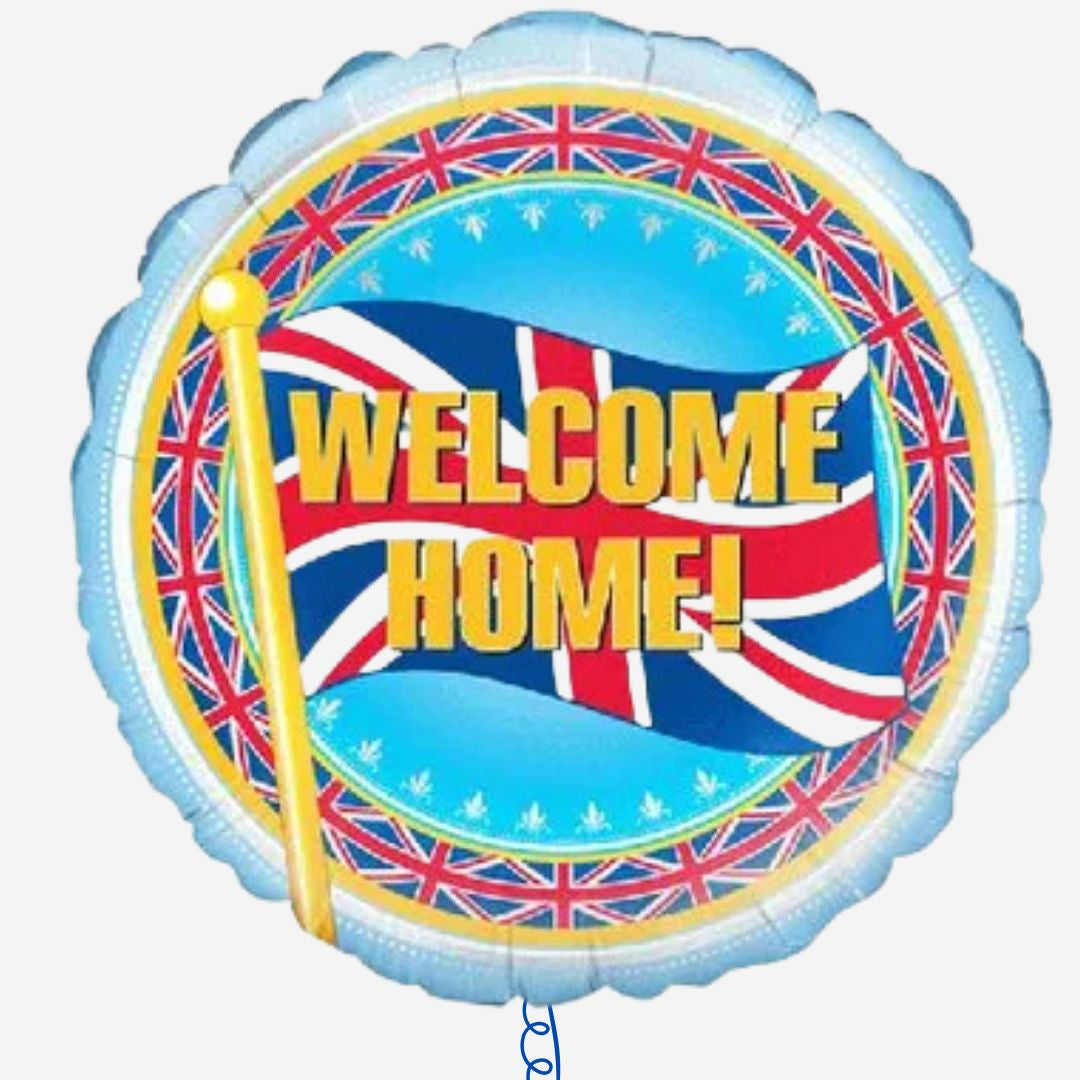 Welcome Home Union Jack Inflated Foil Balloon