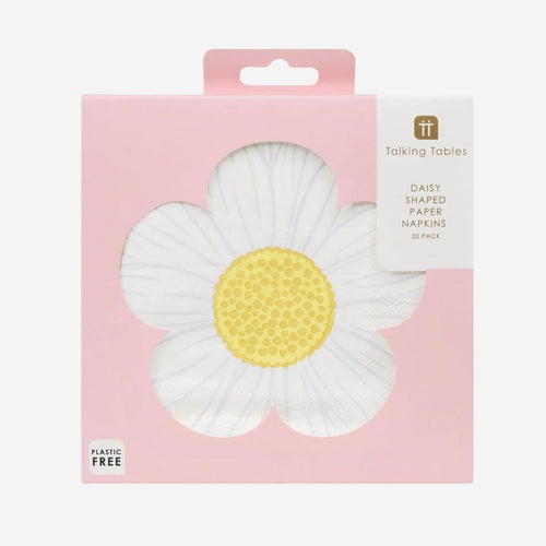 White Daisy Flower Paper Napkins
