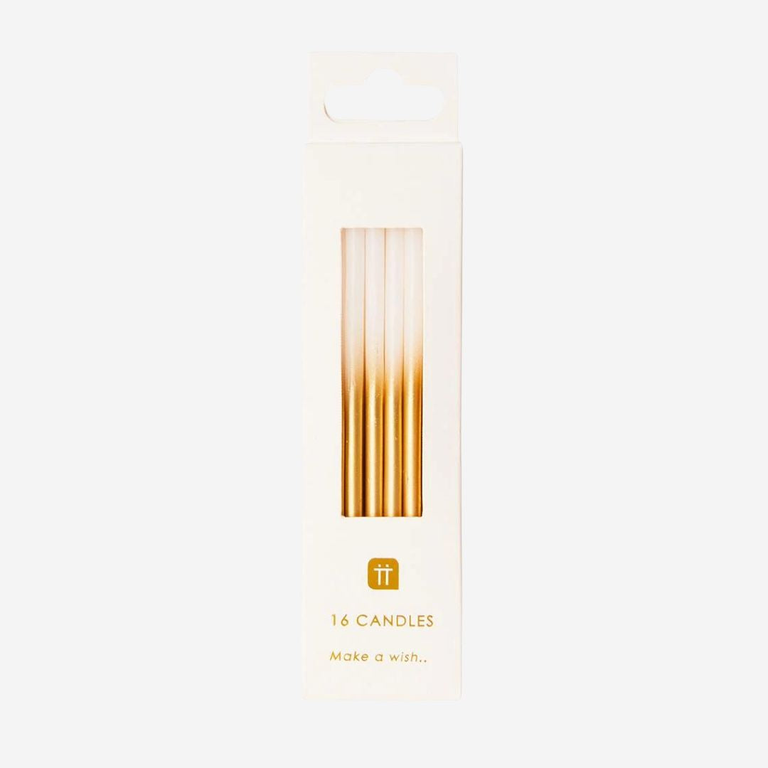White and Gold Ombre Candles