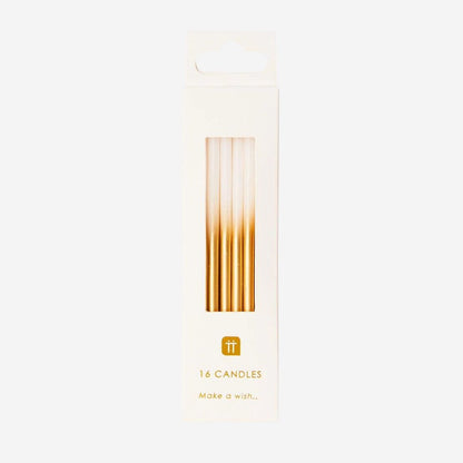 White and Gold Ombre Candles