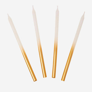 White and Gold Ombre Candles