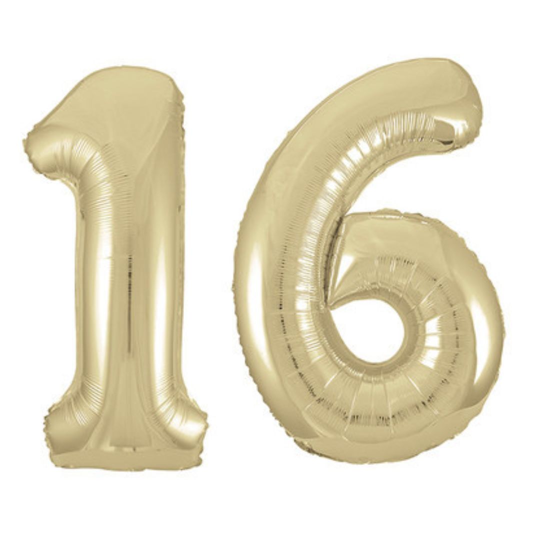White Gold Inflated Foil Number Balloons