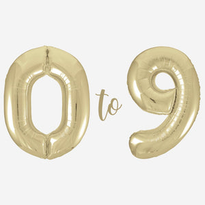 White Gold Inflated Foil Number Balloons