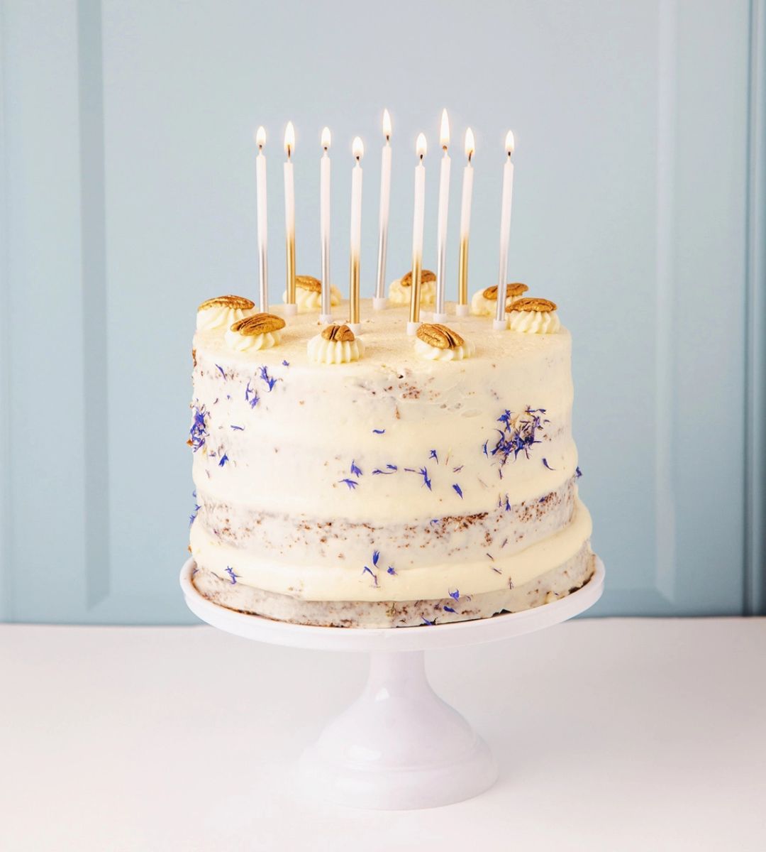 White and Silver Ombre Candles
