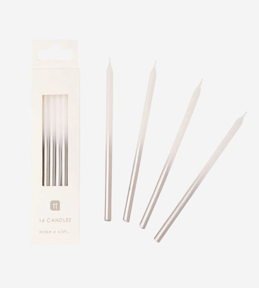 White and Silver Ombre Candles