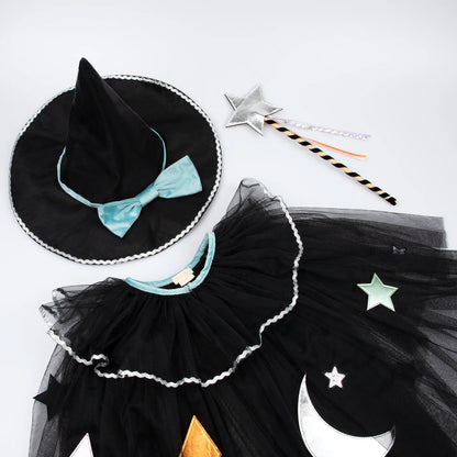 Tulle Appliqué Witch Cape, Hat & Wand by Meri Meri