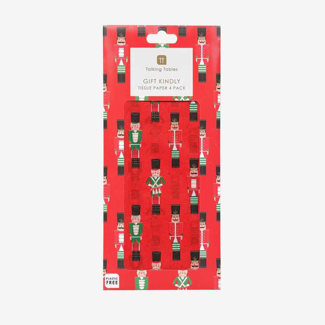 Nutcracker Red Christmas Tissue Paper - 4 Sheets