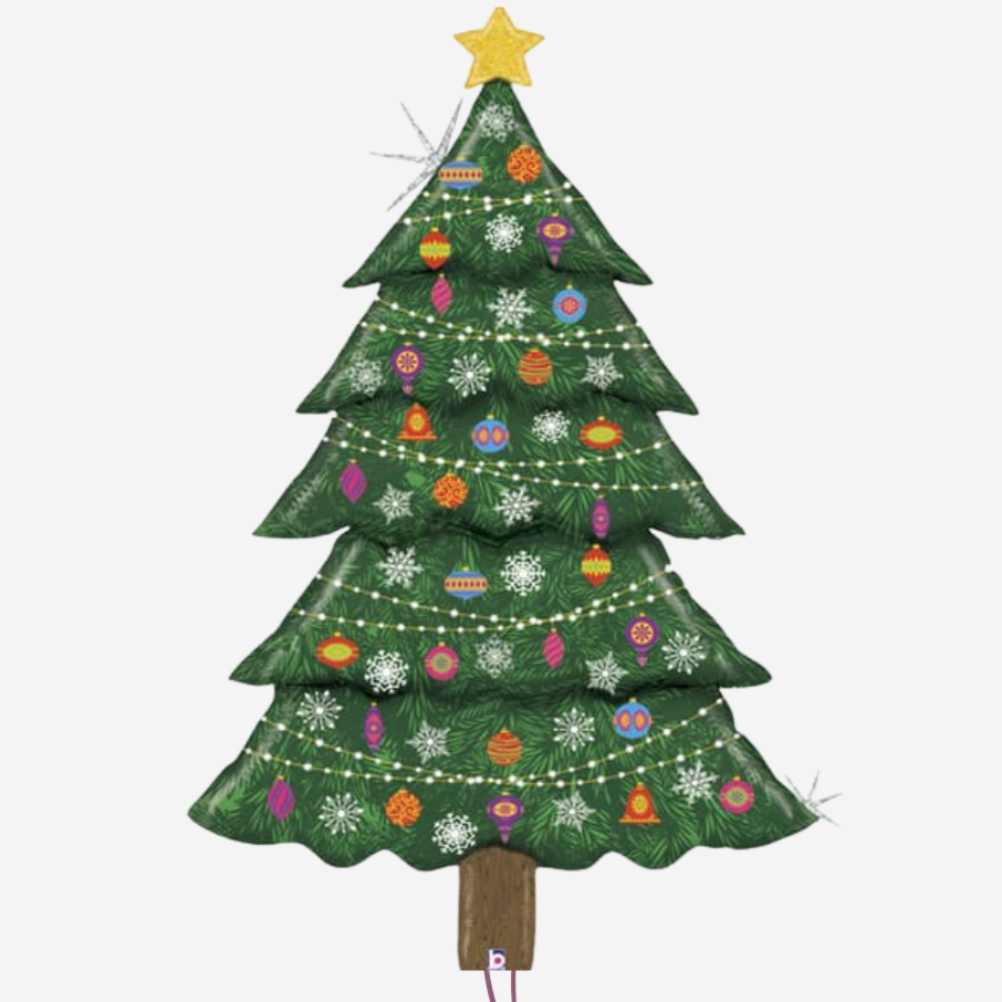 5 Foot Holographic Christmas Tree Inflated Foil Balloon