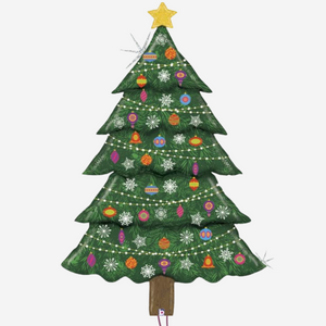 5 Foot Holographic Christmas Tree Inflated Foil Balloon