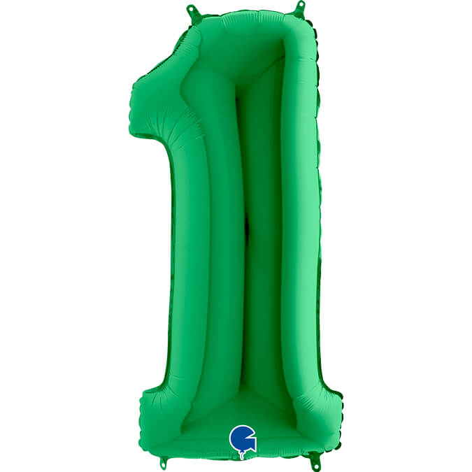 Green Inflated Foil Number Balloons