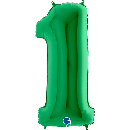 Green Inflated Foil Number Balloons