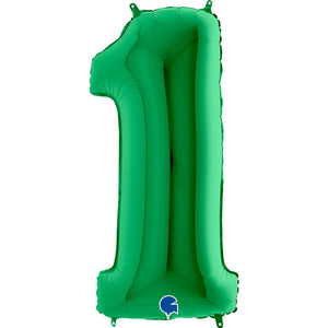 Green Inflated Foil Number Balloons