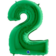 Green Inflated Foil Number Balloons