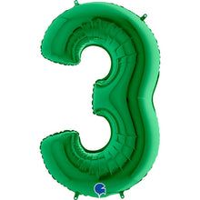Green Inflated Foil Number Balloons