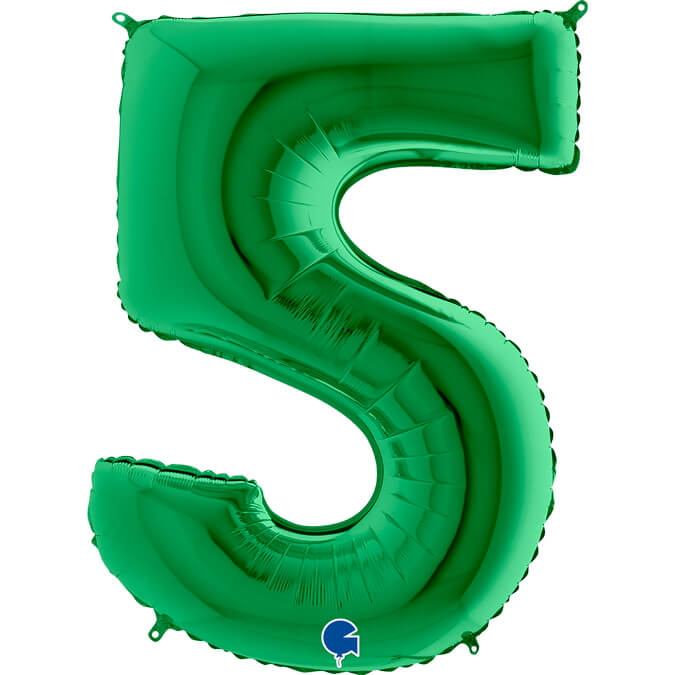 Green Inflated Foil Number Balloons