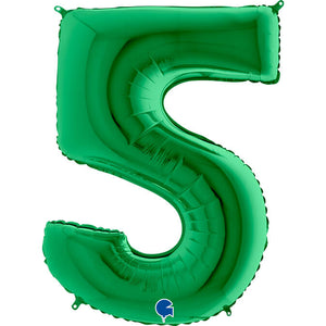 Green Inflated Foil Number Balloons