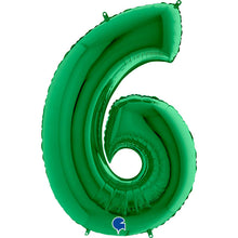 Green Inflated Foil Number Balloons
