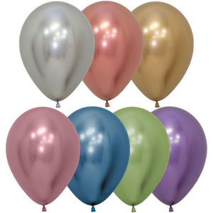 Individual Inflated 11" Latex Chrome Balloon