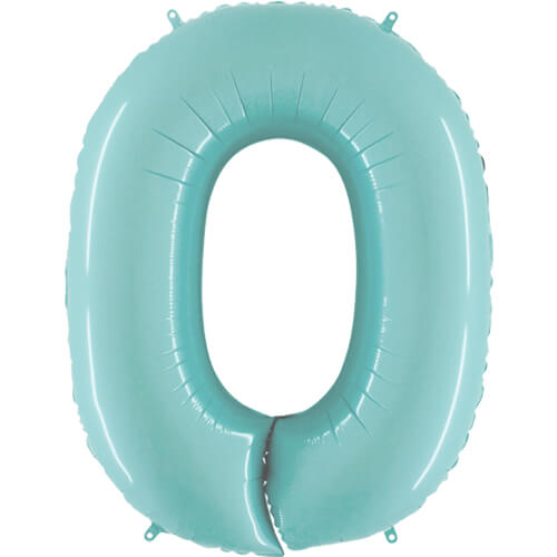Pastel Blue Inflated Foil Number Balloons