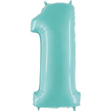 Pastel Blue Inflated Foil Number Balloons