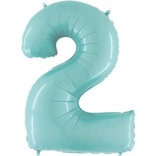 Pastel Blue Inflated Foil Number Balloons