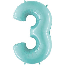 Pastel Blue Inflated Foil Number Balloons