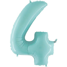 Pastel Blue Inflated Foil Number Balloons