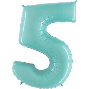 Pastel Blue Inflated Foil Number Balloons