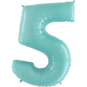 Pastel Blue Foil Number Balloons