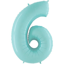 Pastel Blue Inflated Foil Number Balloons