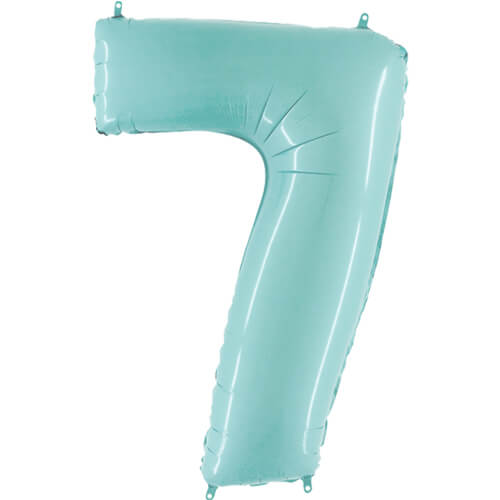 Pastel Blue Inflated Foil Number Balloons
