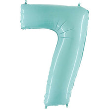 Pastel Blue Inflated Foil Number Balloons