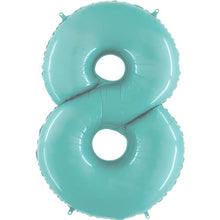 Pastel Blue Inflated Foil Number Balloons