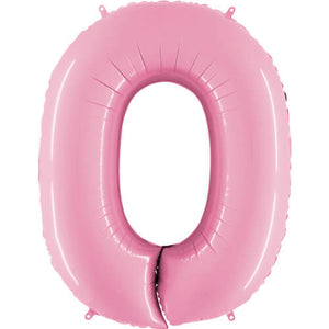 Pastel Pink Inflated Foil Number Balloons