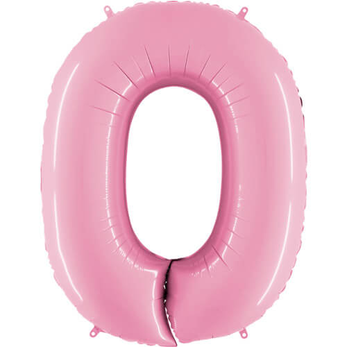 Pastel Pink Inflated Foil Number Balloons