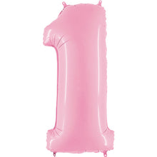 Pastel Pink Inflated Foil Number Balloons
