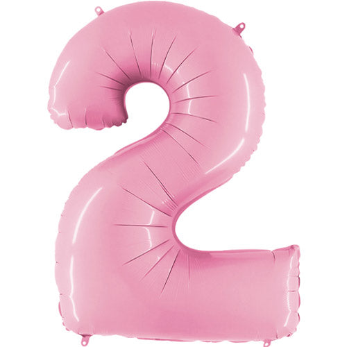 Pastel Pink Inflated Foil Number Balloons