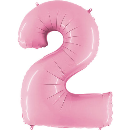 Pastel Pink Inflated Foil Number Balloons