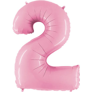 Pastel Pink Inflated Foil Number Balloons