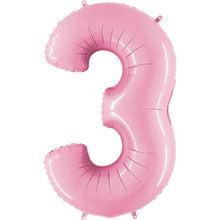 Pastel Pink Inflated Foil Number Balloons
