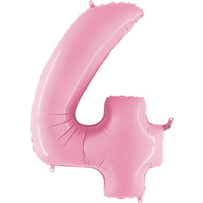 Pastel Pink Inflated Foil Number Balloons