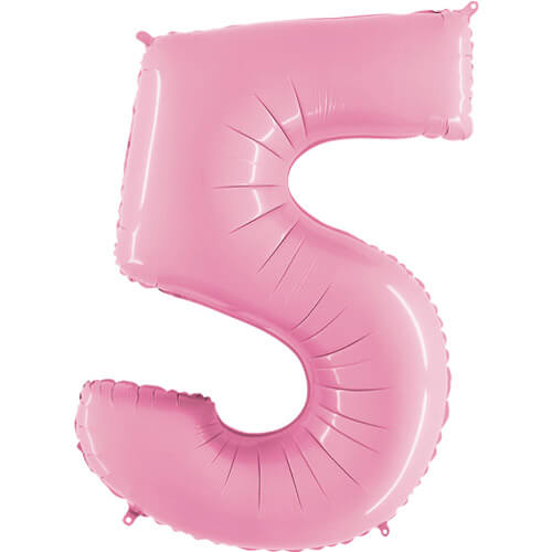 Pastel Pink Inflated Foil Number Balloons