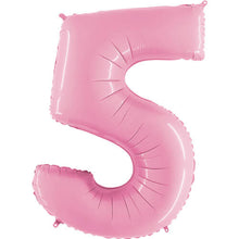 Pastel Pink Inflated Foil Number Balloons