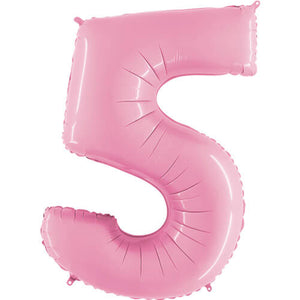 Pastel Pink Inflated Foil Number Balloons