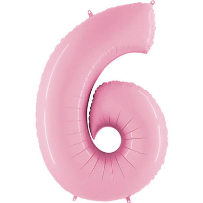 Pastel Pink Inflated Foil Number Balloons