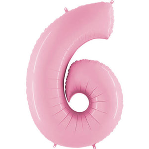 Pastel Pink Inflated Foil Number Balloons