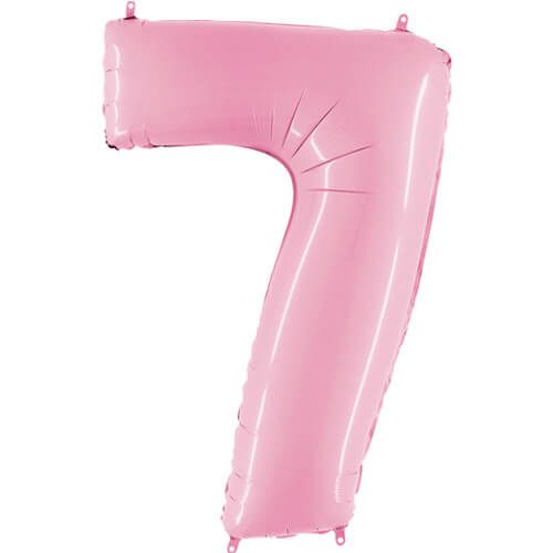 Pastel Pink Inflated Foil Number Balloons