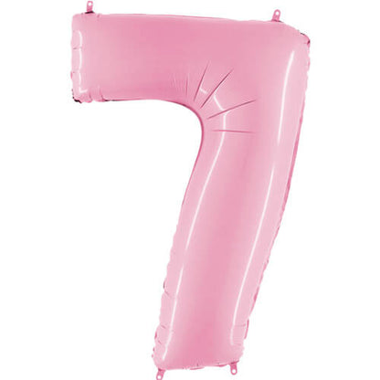 Pastel Pink Inflated Foil Number Balloons